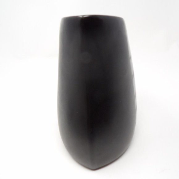 Vintage Black Tone on Tone Glazed Ceramic Pitcher Matte with Glossy Stripes Uniq - Picture 7 of 10